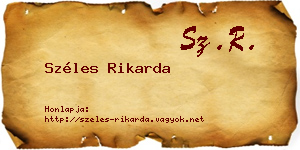 Széles Rikarda névjegykártya